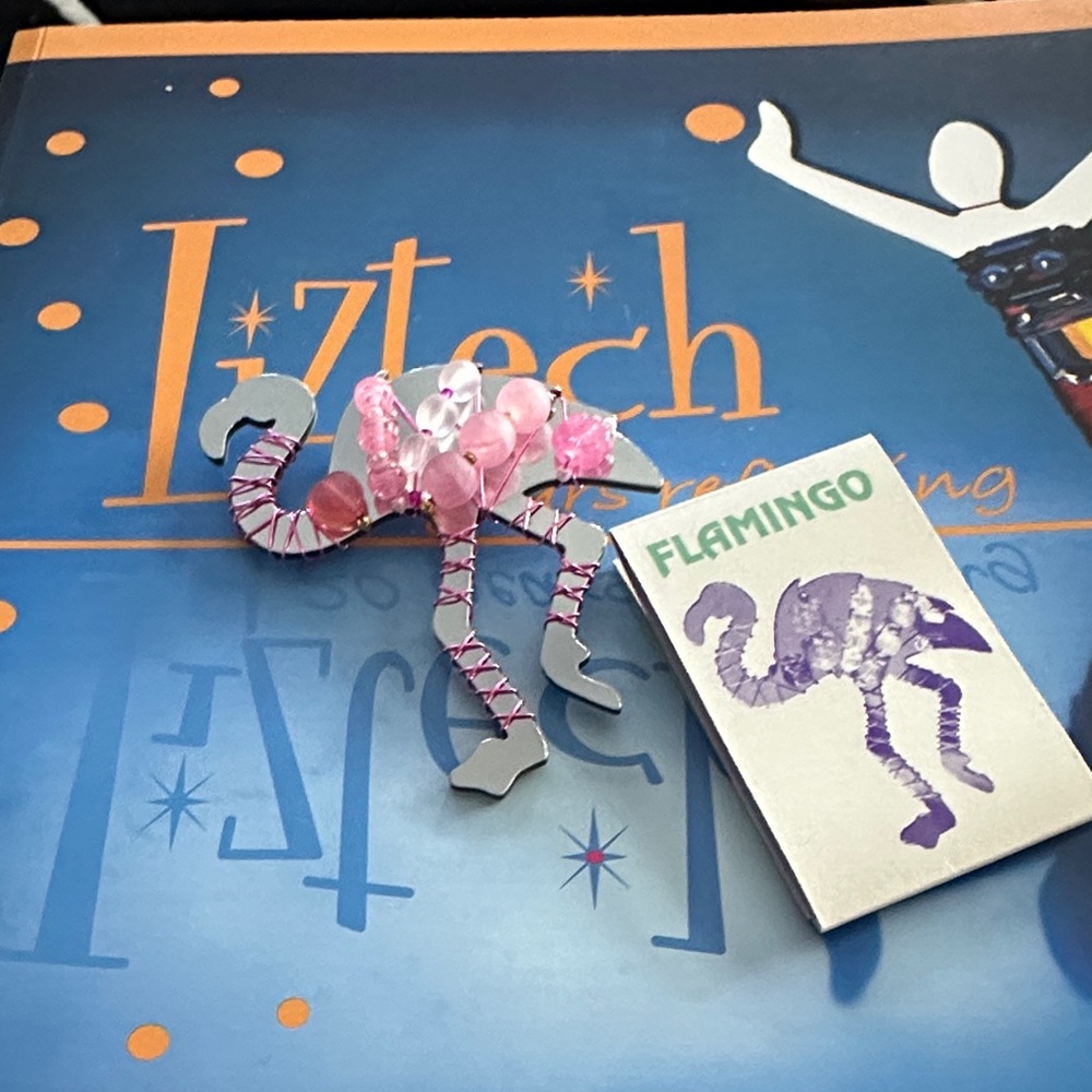 Liztech signed artisan Pink Flamingo Brooch 2007?